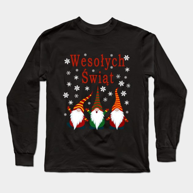 Gnomes Funny Pajama Cute Christmas Gift Holiday Style Wesołych Świąt Long Sleeve T-Shirt by artbypond